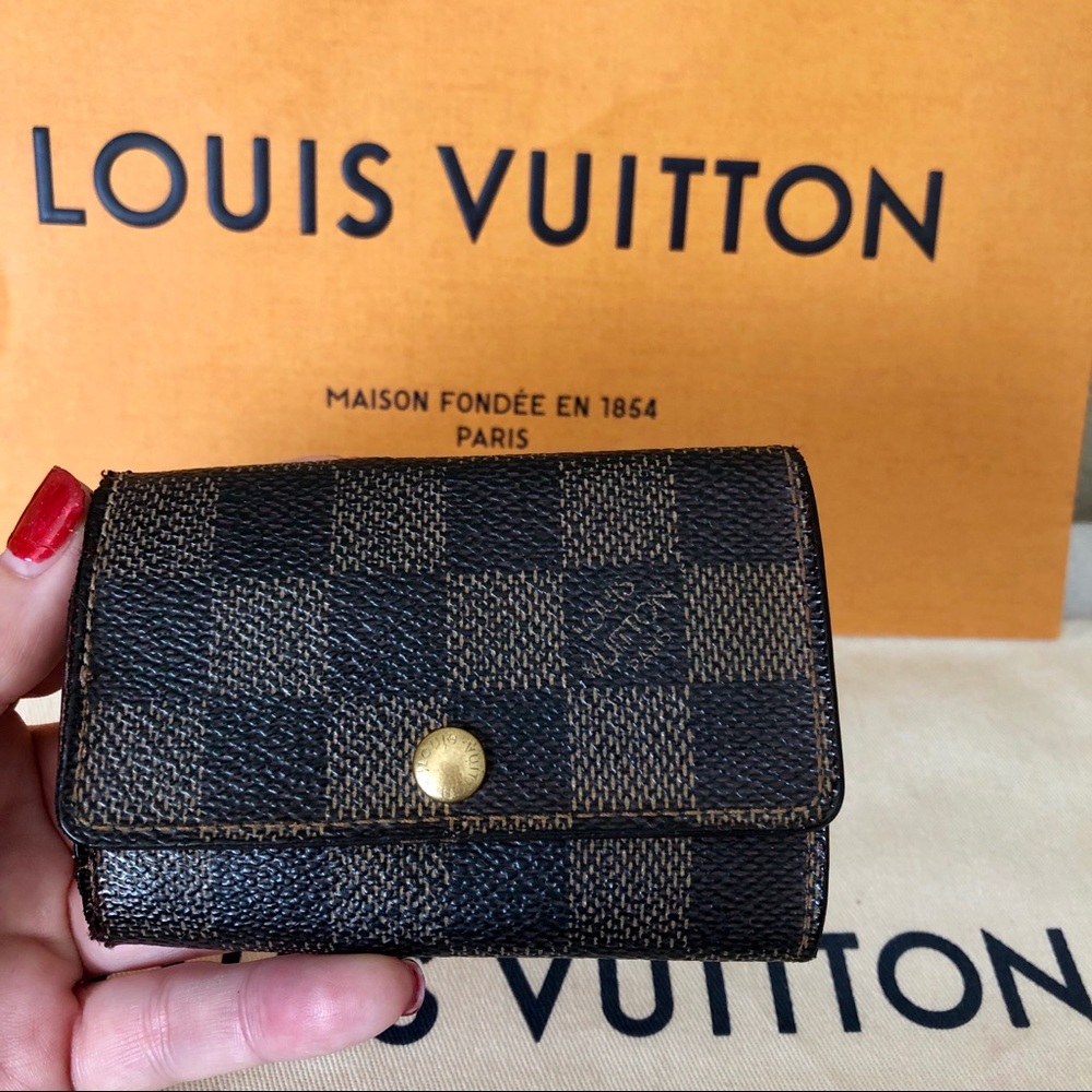 Louis Vuitton Damier Ebene 6 Key Case Holder Auth